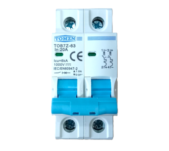 TOMZN 20 A 2POLE 1000V DC MCB