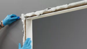 SEALING A DOOR WITH PU FOAM