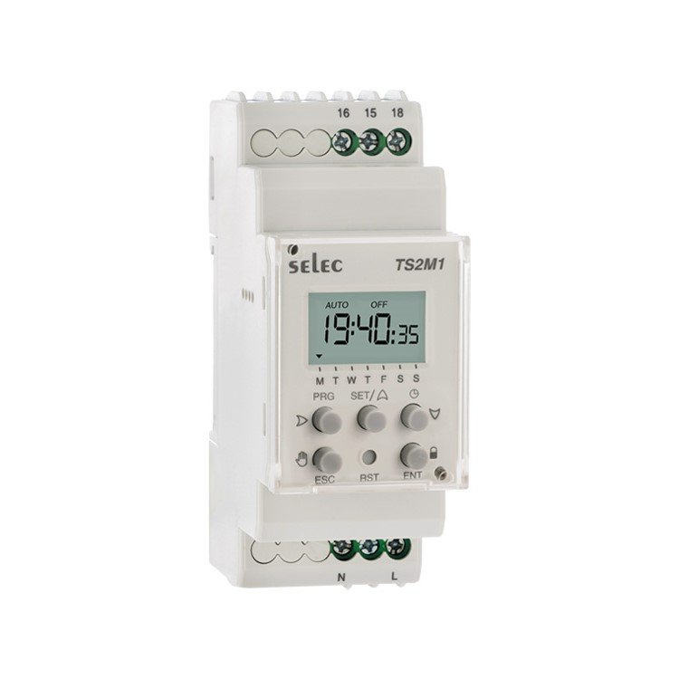 SELEC TS2M1 DIN RAIL MOUNT SINGLE CHANNEL DAILY/WEEKLY TIMER SWITCH/RELAY