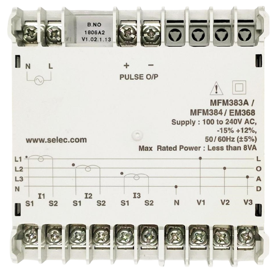 SELEC MFM383A REAR VIEW WITH TERMINALS