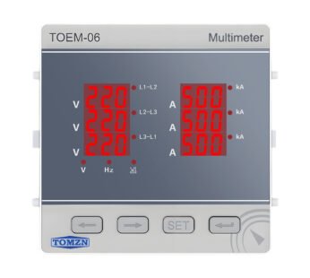 TOMZN TOEM-06 PANEL MOUNT 3-PHASE 4 WIRE CURRENT AND VOLTAGE COMBINATION METER